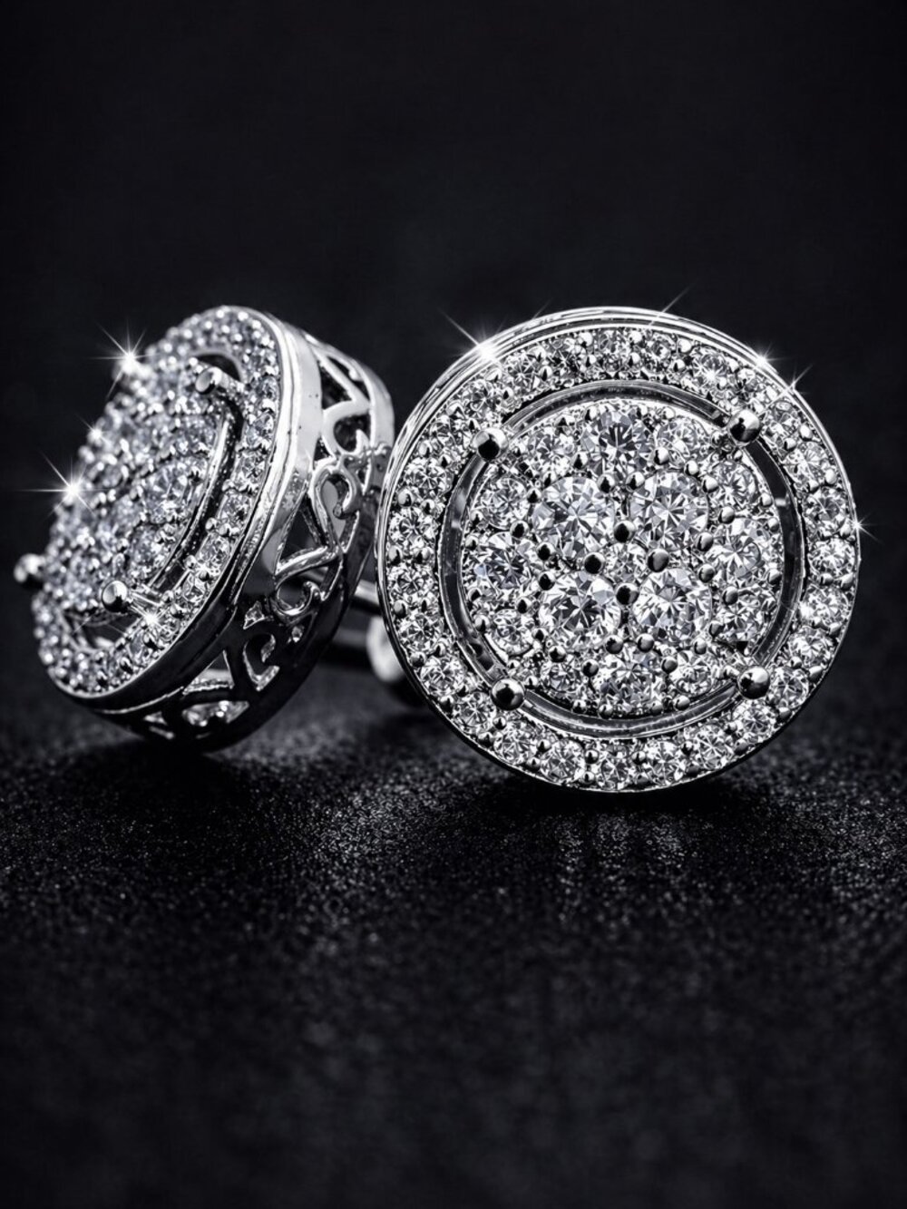 Iced Out Super Bling Round Earrings